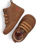 Paar bruine Shoesme veterbooties met suède details.