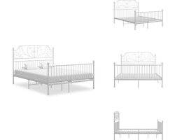 vidaXL Bedframe - Bedframe - Bed Frame - Bed Frames - Bedframe metaal wit 160x200 cm