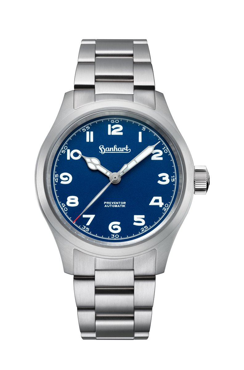 Hanhart Preventor HD12™ - Horloge blauw - Stalen band - staal - 39 mm