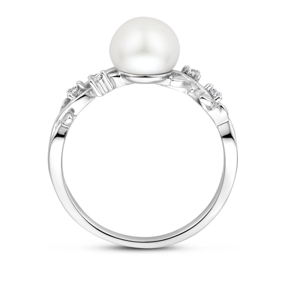 Gerhodineerd Zilver Ring Parel En Met Zirkonia 1339776
