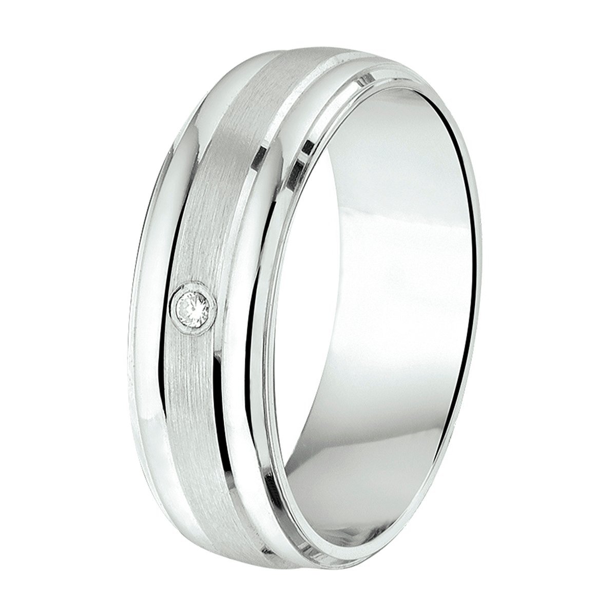 Gerhodineerd Zilver Ring A204 - 6 Mm Met Cz 1315452