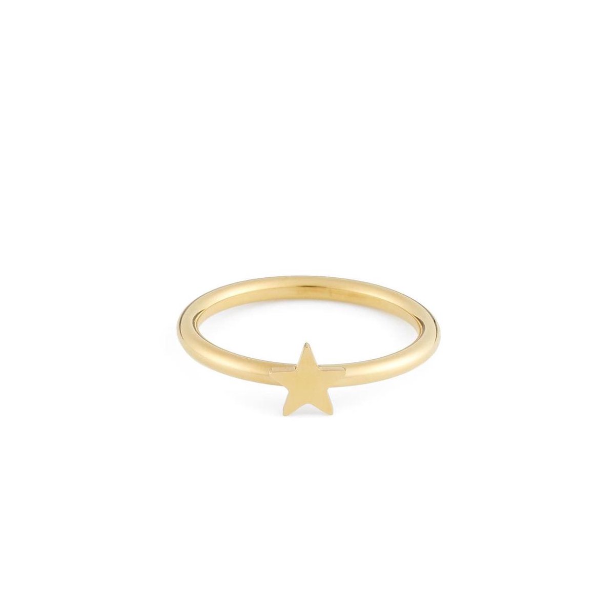 May Sparkle Happiness Dames Ring Staal - Goudkleurig - 16.50 mm / maat 52