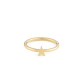 May Sparkle Happiness Dames Ring Staal - Goudkleurig - 16.50 mm / maat 52