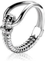 Mart Visser by ZINZI zilveren ring bewerkt MVR9