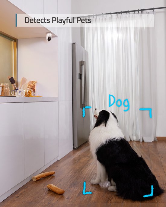 eufy Security E220 Binnencamera - 2K Pan & Tilt - Indoor Cam - Huisdiercamera - Petcam - 2K-resolutie - Panoramische en kantelfunctie - Nachtzicht - Bewegings- en geluidsdetectie - Tweerichtingsaudio - Compatibel met Amazon Alexa en Google Assistant