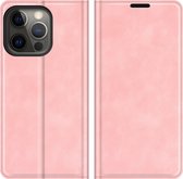 Coque pour iPhone 13 Pro - Bookcase portefeuille de Luxe (fermeture magnétique) - Rose - Étui pour téléphone portable - Étui de téléphone Convient pour : iPhone 13 Pro