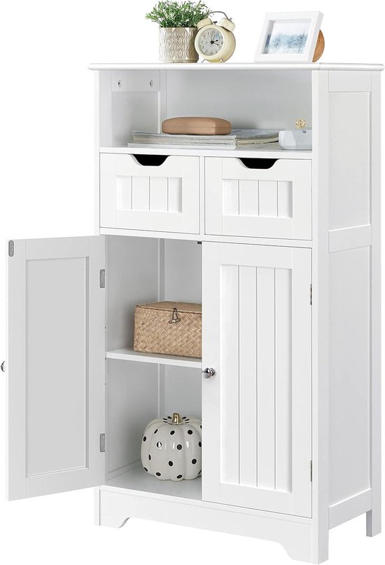 Yaheetech Bathroom Cabinet, Chest of Drawers with 3 Drawers, Side Cabinet, Adjustable Shelf for Bathroom, Living Room, Hallway, Kitchen, 56 x 30 x 87 cm