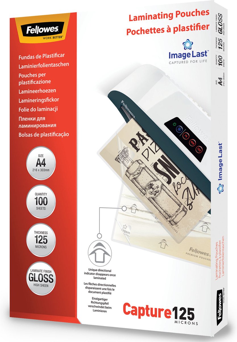Fellowes lamineerhoezen - A4 - 125 micron - 100 stuks
