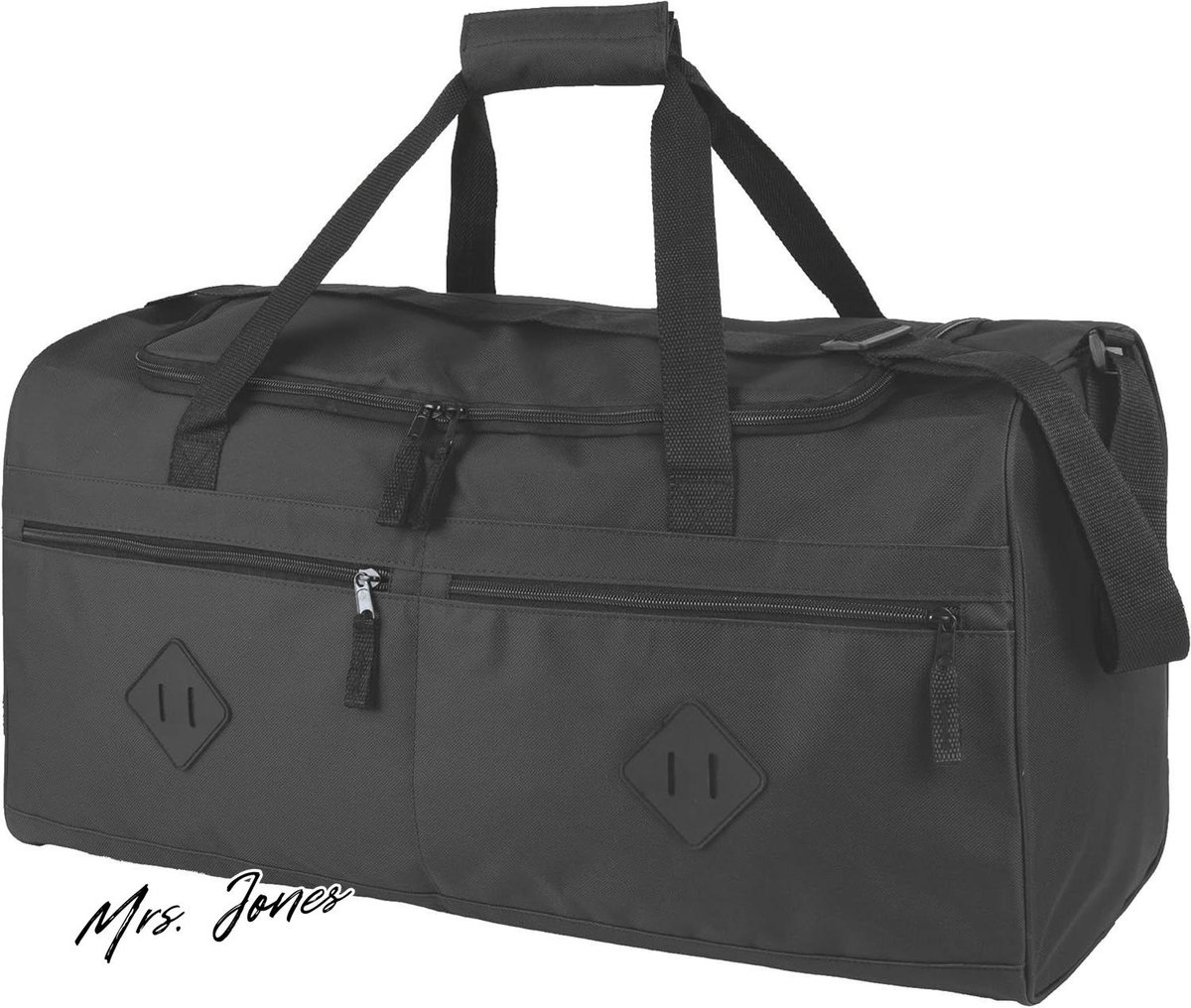 Mrs. Jones 55 liter heren plunjezak voor cricketreizen en gym - verstelbare schouderriem handgrepen - Zwart 24”L x 12”W x 11.5”H Bagage .