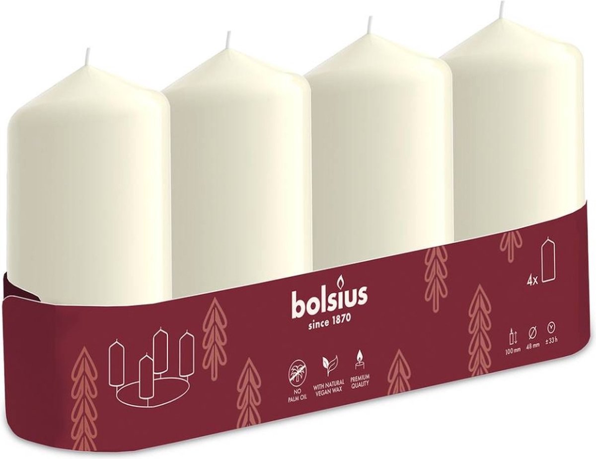 Bolsius Stompkaars - 100/48 - 4 stuks per verpakking - Soft Pearl Beige