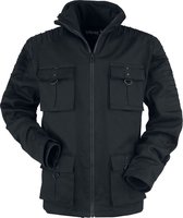 Gothicana Zwart winterjack met klepzakken en sierstiksels - Heren - XL