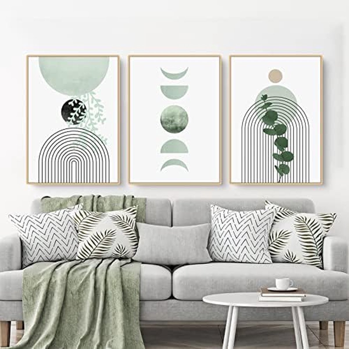 Goodivery ® Set van Drie Moderne Posters met Groene Plantmotieven voor Stijlvolle Wanddecoratie