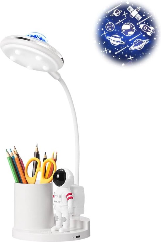 himmel Bureaulamp voor kinderen, bedlampje met penhouder, hemel-tafellamp met automatische kleurverandering, dimbare oplaadbare led-leeslamp voor kinderen himmel Bureaulamp voor kinderen, bedlampje met penhouder, hemel-tafellamp met automatische kleurverandering, dimbare oplaadbare led-leeslamp voor kinderen