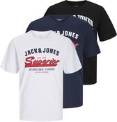 JACK&JONES JUNIOR JJELOGO TEE SS O-NECK 2COL 3PK MP JNR T-shirt Garçons - Taille 140