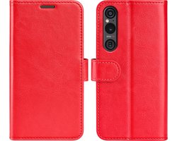 MobyDefend Hoesje - Geschikt voor Sony Xperia 1 VI - Wallet Book Case (Sluiting Achterkant) - Rood
