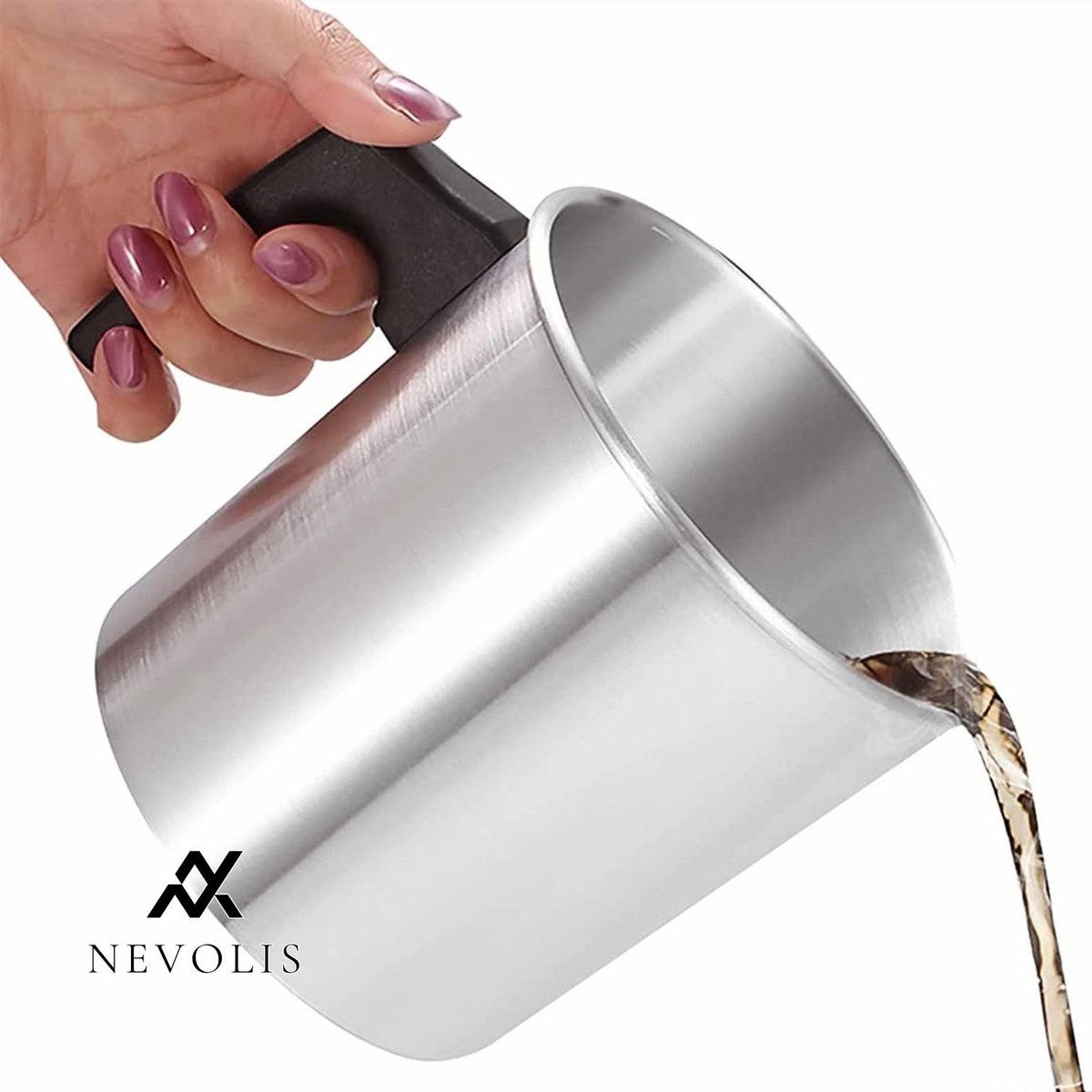 Nevolis Candle Crucible Metal Jar for Melting Wax 1.2L Wax Cup Scented Candle DIY Wax Crucible Can Make Candle Crucible for Candle Making Soap .