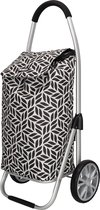 Bol.com Beagles Alberic Boodschappen Trolley Lichtgewicht Kar Sterk - Zwart - witte bloem aanbieding