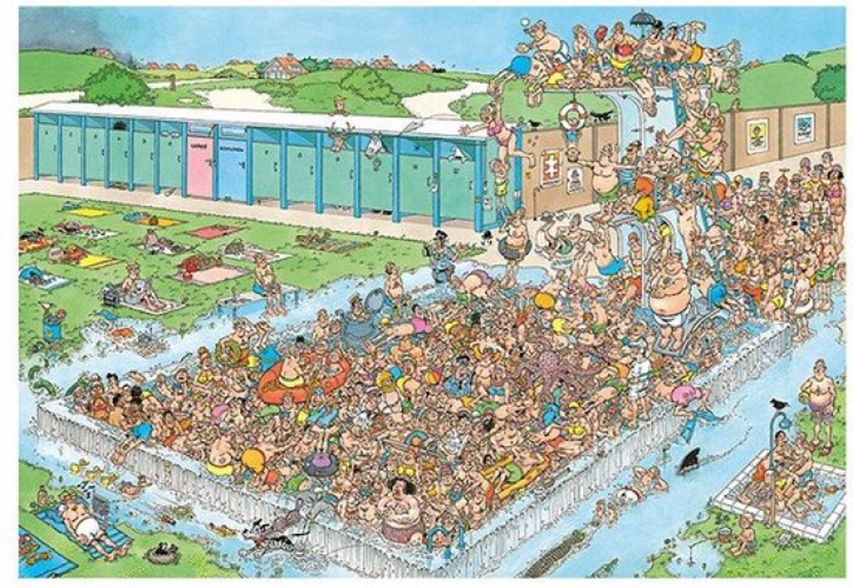 Jan van Haasteren - Bomvol Bad - 2000 stukjes puzzel — afbeelding 3