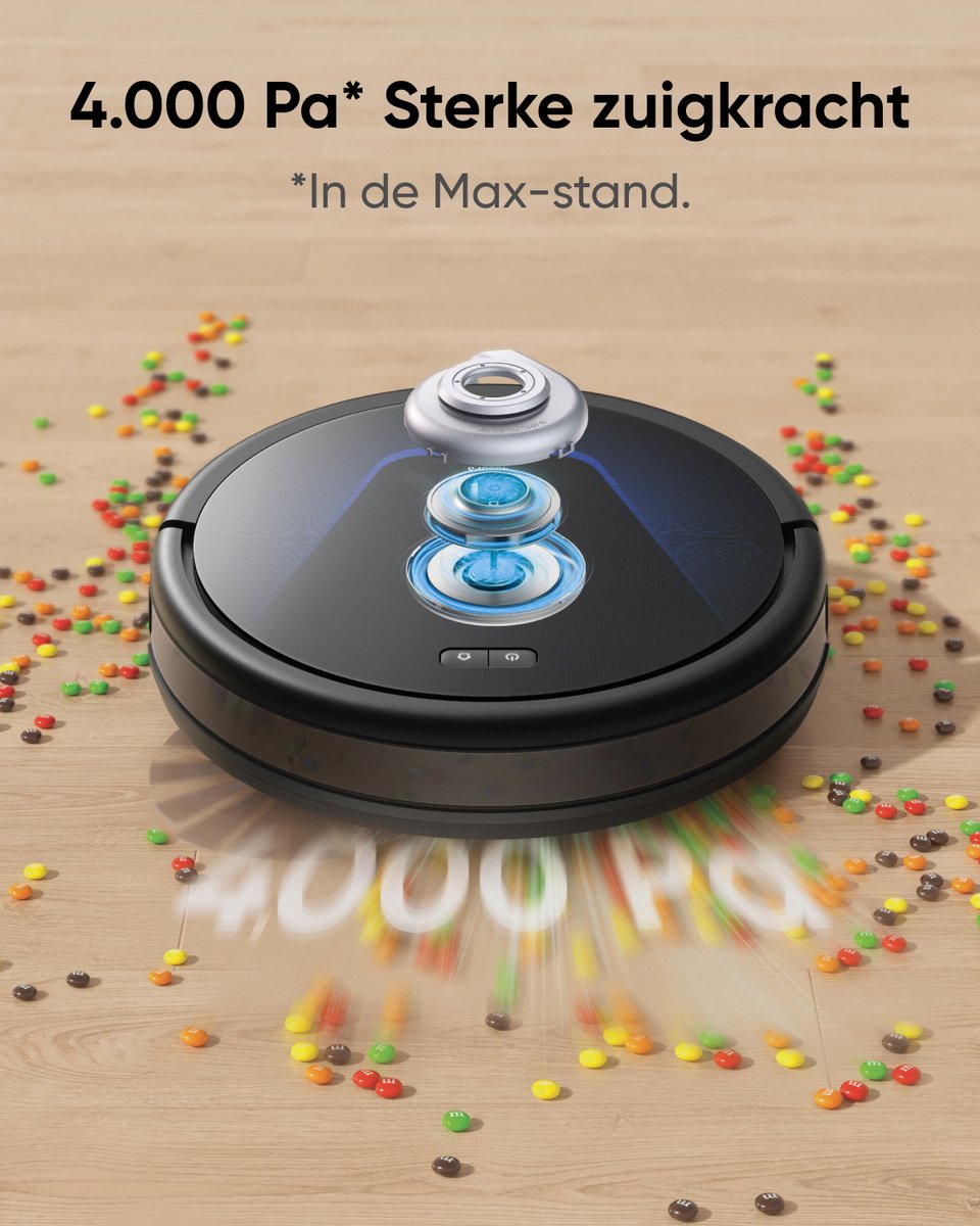 Afbeelding 3 van eufy Clean G50 Hybrid Robotstofzuiger met dweilfunctie - Robot Vacuum - 4.000 Pa Zuigkracht, Dynamische Navigatie, Pro-ontwarrende Kam, Rolborstel, Dweilpad voor lichte reiniging, Ideaal voor huisdierhaar, Harde vloeren en tapijt