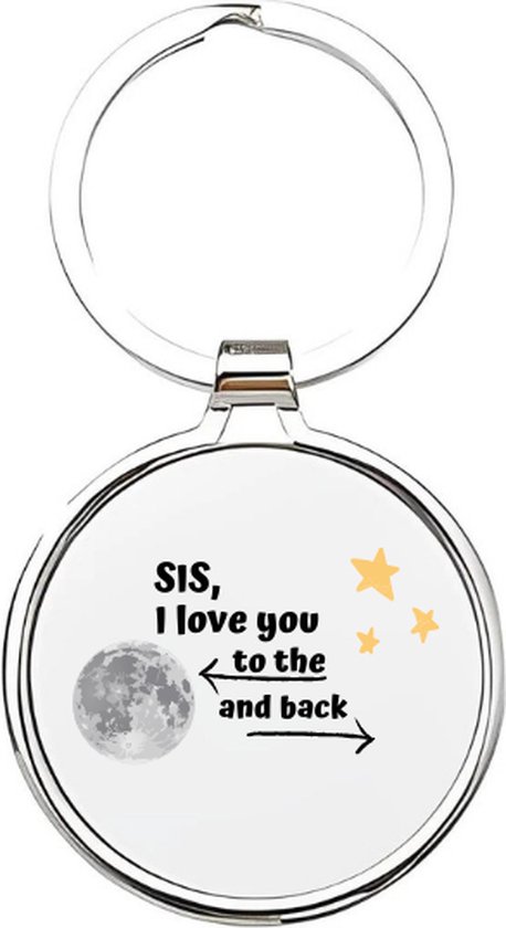 Akyol - sis je t'aime jusqu'à la lune et retour Porte-clés - Soeur - la sœur la plus douce - porte-clés sœur - porte-clés sœurs - porte-clés sœur - porte-clés famille - cadeau d'anniversaire - cadeau sœur - sœur - 4 x 7,5 CM