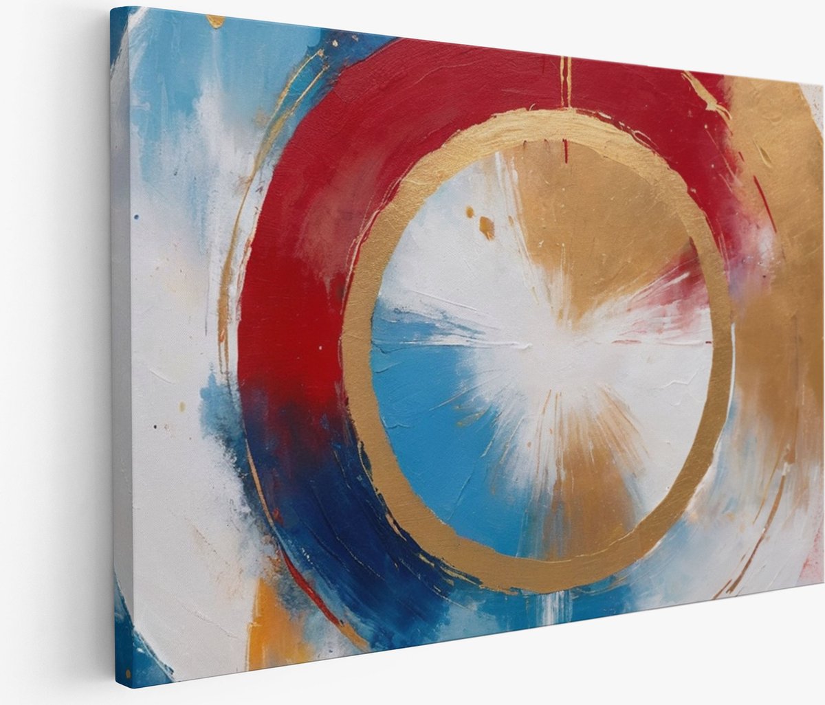Saammp Muurcirkel Hout - Kleurrijke Tijger - Verfspetters - Dieren - Abstract - Ø 80 - Wandcirkel - Wanddecoratie Cirkel - muurdecoratie Woonkamer - Slaapkamer decoratie - Rond Schilderij