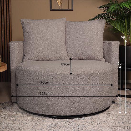 Fauteuil causeuse teddy gris fauteuil pivotant