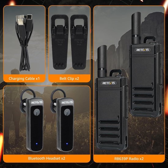 Set Di 5 Ricetrasmittenti Retevis RB666S – PMR446 Senza Licenza, Ricarica Type-C, VOX, LCD 1,3''
