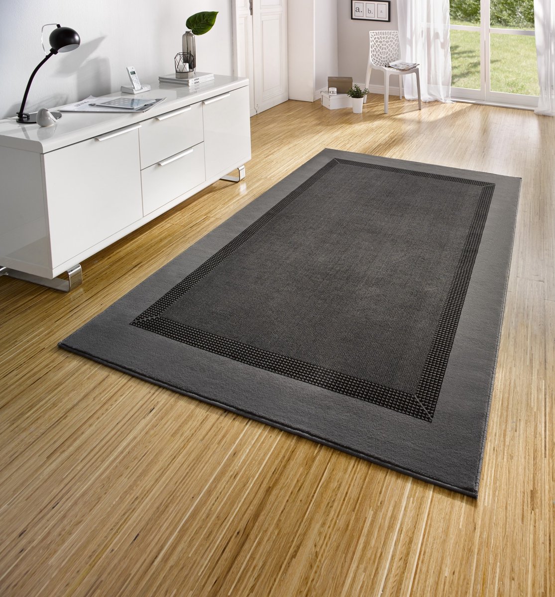 Flycarpets Laagpolig vloerkleed - Designer Velours - Grijs 120x170 cm