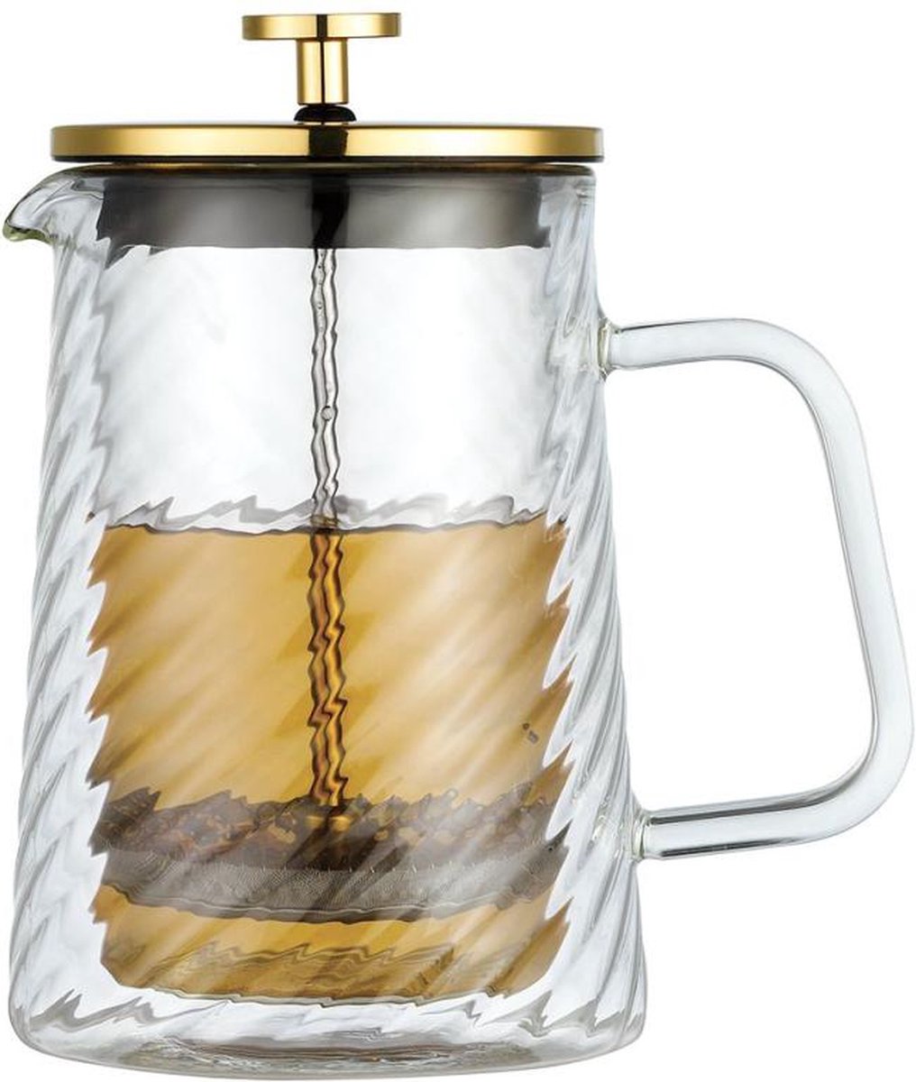 Klausberg Piston Koffie-/Thee Zetter - Glas - 600ml - Theepress | theemaker| theezetter| French press voor koffie en thee