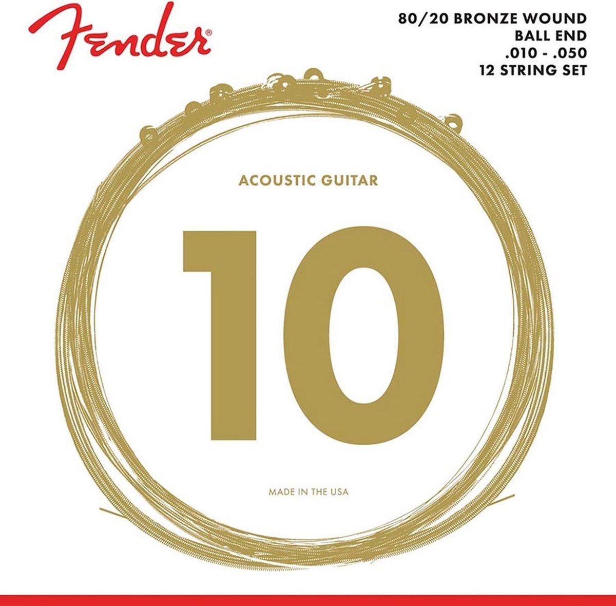 Fender F-70-12 12-snaren set akoestisch 80/20 bronze (010-050)