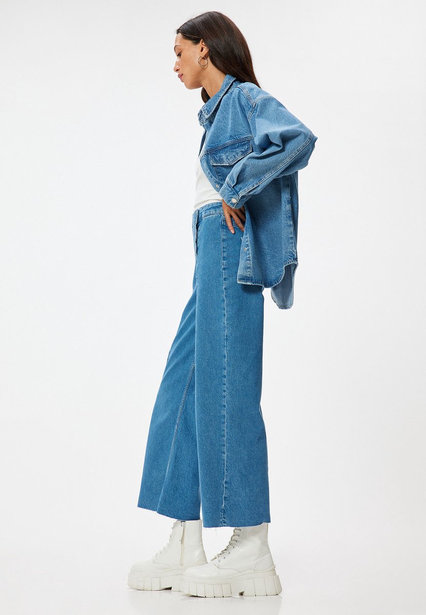 Hoge taille culotte Jeansbroek