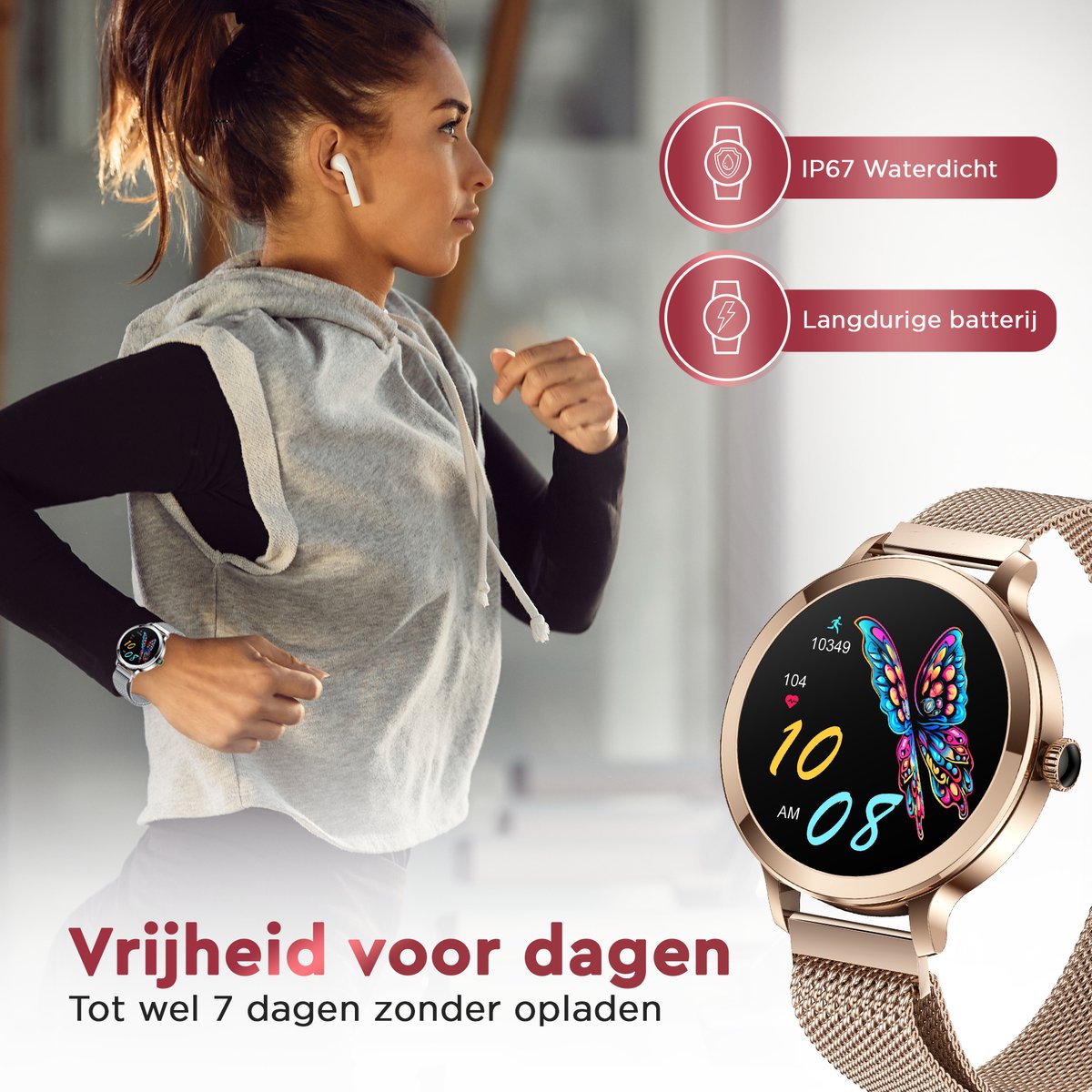 Golden Sound AMOLED Smartwatch Dames 3 extra bandjes Geschikt voor elke laptop en. bol