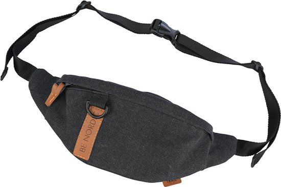 Be nordic trixie - sac banane/épaule - anthracite - 24 x 8 x 11 cm - bandoulière réglable de 50 à 165 cm - poche intérieure avec fermeture éclair