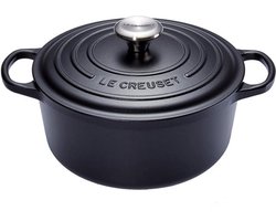 Le Creuset - Signature Braadpan Mat Zwart 28 cm (zwart interieur)