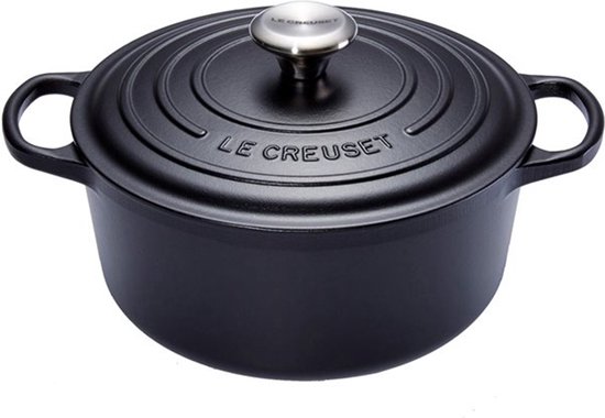Le Creuset - Signature Braadpan Mat Zwart 28 cm (zwart interieur)