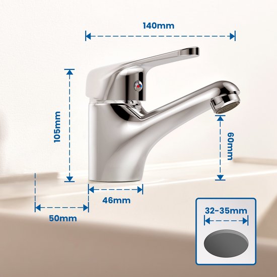 GROHE Start - badkamerkraan energiebesparend (middenpositie koud voor lager energieverbruik, 19 cm hoog, waterbesparend, afvoer van trekstang), mat zwart, 235522432