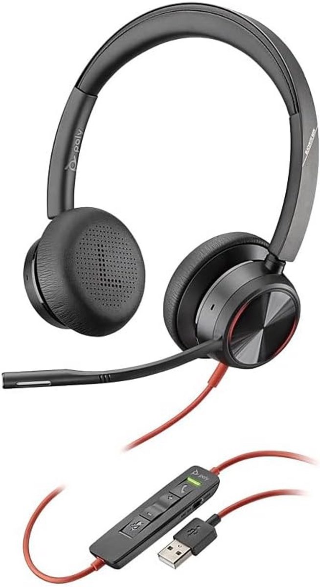 Stereo Headset met Noise Cancelling, USB-A en Flexibele Microfoon