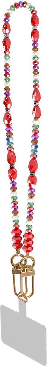 Bigben Connected, Universele Smartphone Schouderband van Kralen Afneembaar Elegant, Rood