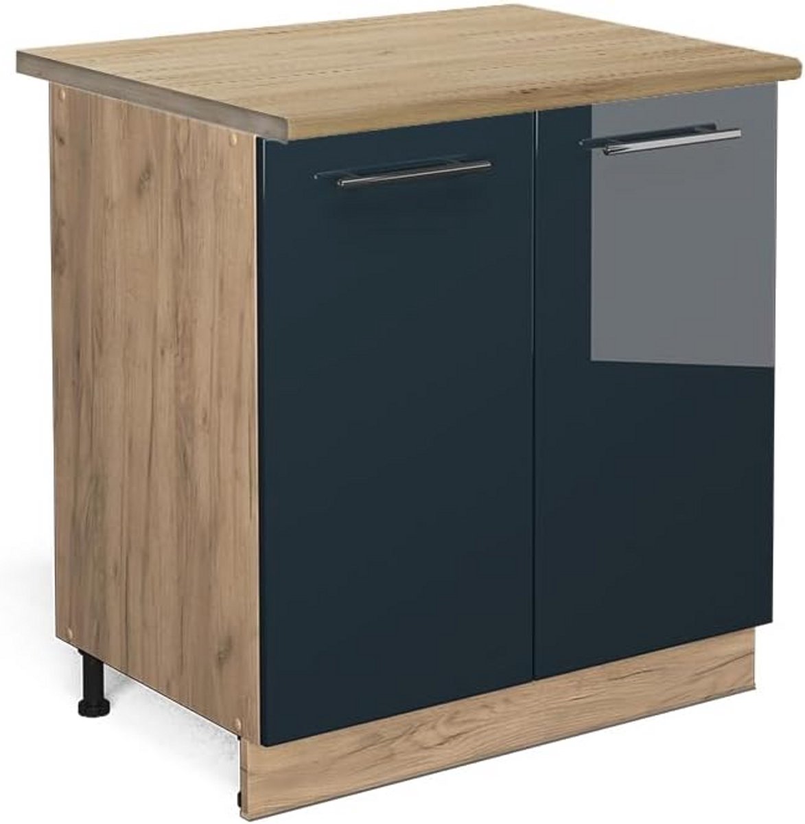 Keukenonderkast Hoogglans Donkerblauw 80 cm met Legplank