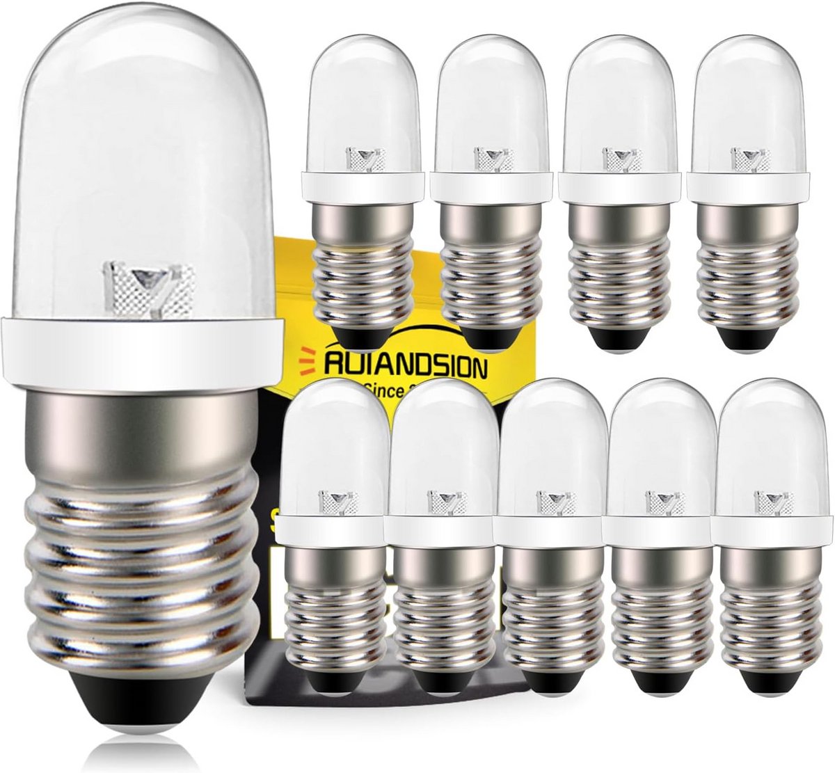 10x E10 LED Lamp 12V Mini Gloeilamp voor Zaklampen en Apparaten - Diverse Kleuren Verkrijgbaar
