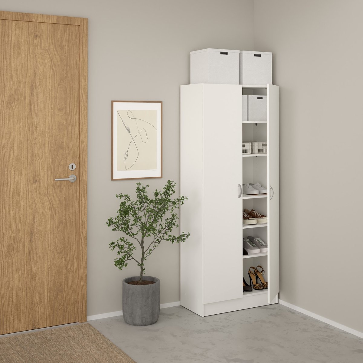 Schoenenkast Miami - Compact & Slank - 5 Verstelbare Planken