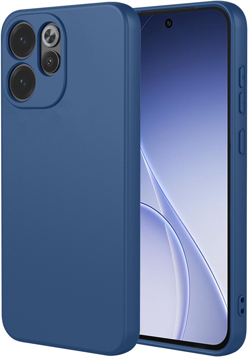 MobyDefend Hoesje - Geschikt voor Oppo Reno15 Pro - Matte Siliconen Backcover - Blauw