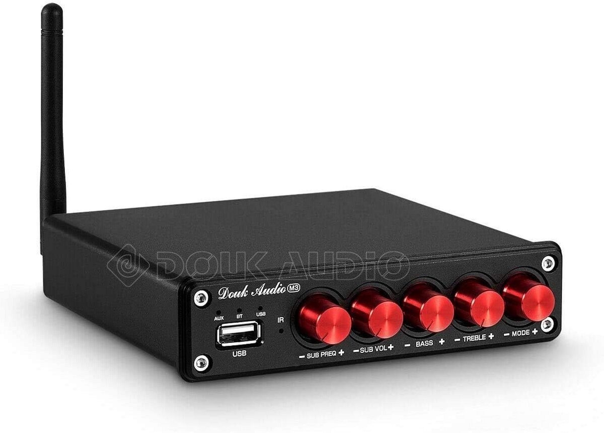 Bluetooth 5.0 Stereo Audio Versterker 2.1 Kanaals Hi-Fi Klasse D Receiver met Subwoofer Uitgang