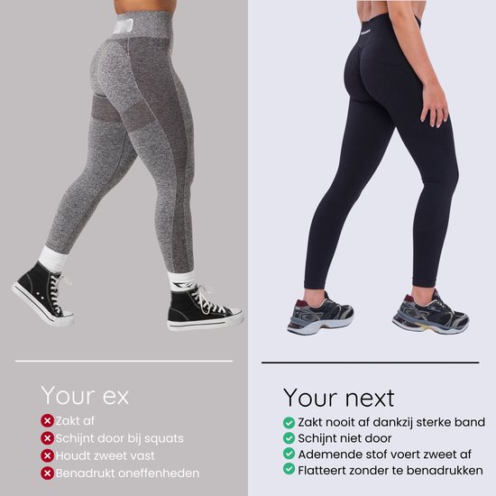 Euphoria High Waist Sportlegging Dames - Sportkleding Dames - High Waist - Sportbroek Dames - Yoga Broek Dames - Zwart - Maat S van Merkloos — afbeelding 5