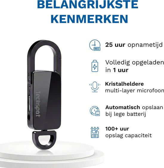 Oplaadbare Bodycam/Voicerecorder. Tot 6 uur filmen op één acculading