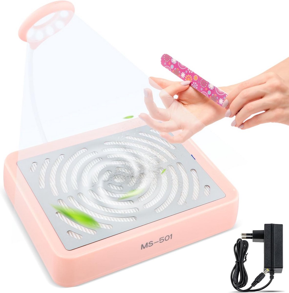 Krachtige Nagelstofzuiger met USB-Verlichting - Geluidsarm & Professioneel