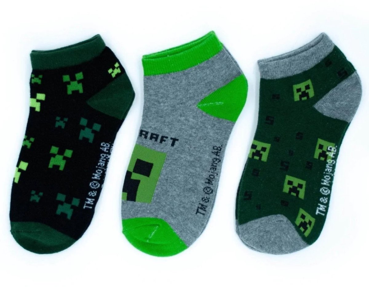 Minecraft kinderen low cut sokken 23/26