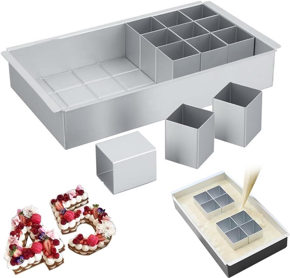 Verstelbare Cijfer Bakvorm - Aluminium voor Taart of Cake