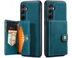 CaseMe JH-01 Hoesje Geschikt voor Samsung Galaxy A55 | Back Cover met Magnetische Kaarthouder | Beschermhoes Pasjeshouder Achterkant | 4 Pasjes en Briefgeld | Blauw