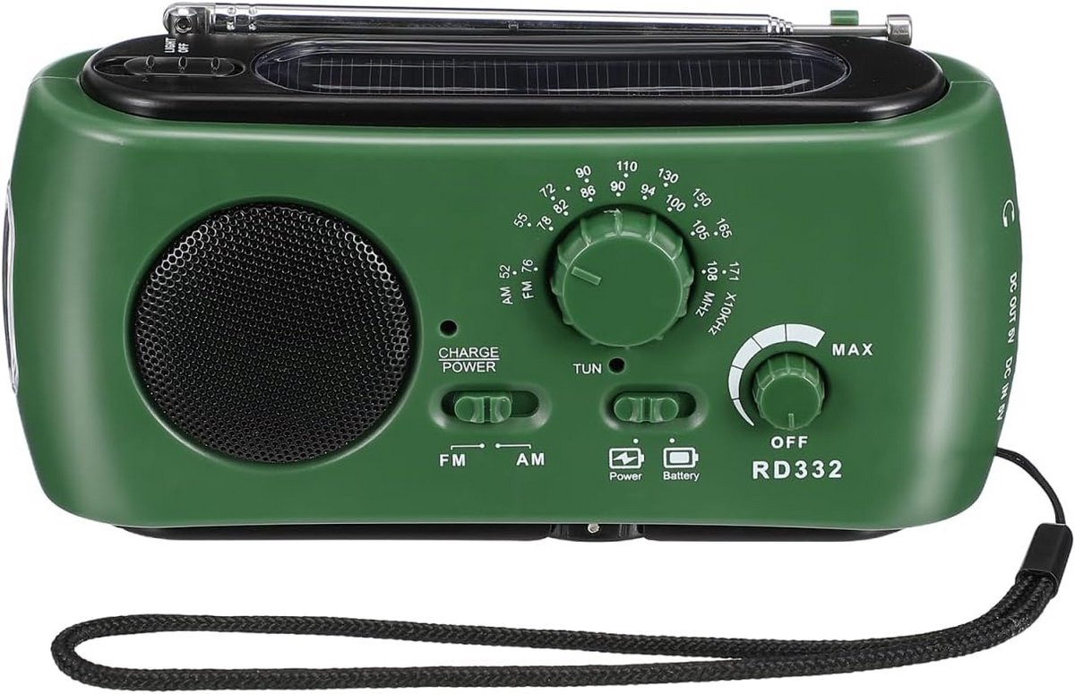 Draagbare Noodradio met Zwengel, Oplaadbaar en Zaklamp voor Buitenactiviteiten